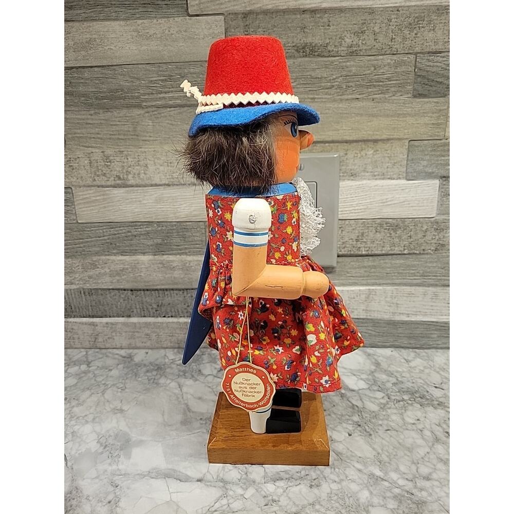 Vintage Matthes Nutcracker 12.5" Tall Real Fur Hair - Picture 2 of 8